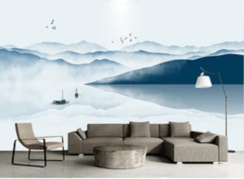 3D Lake Boat 1476 Wall Murals Wallpaper AJ Wallpaper 2