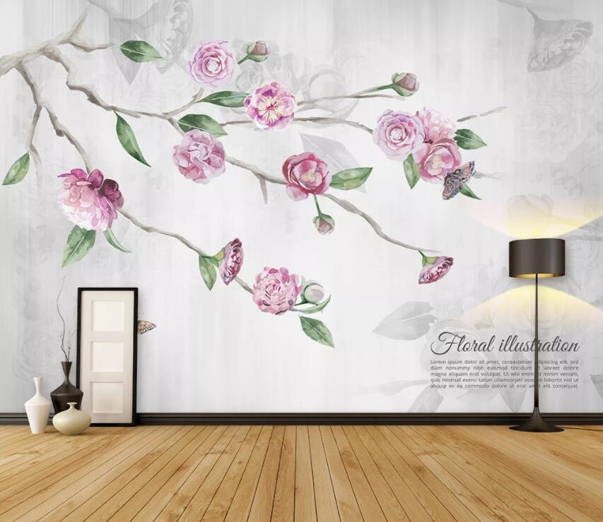 3D Pink Flowers 1464 Wall Murals Wallpaper AJ Wallpaper 2