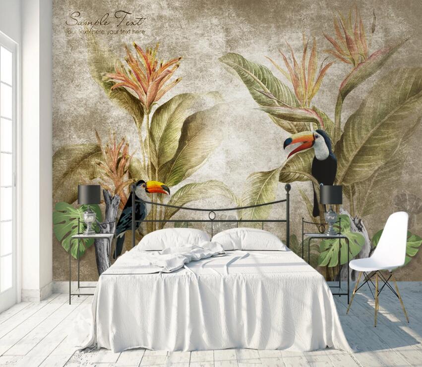 3D Flower Bird 1431 Wall Murals Wallpaper AJ Wallpaper 2
