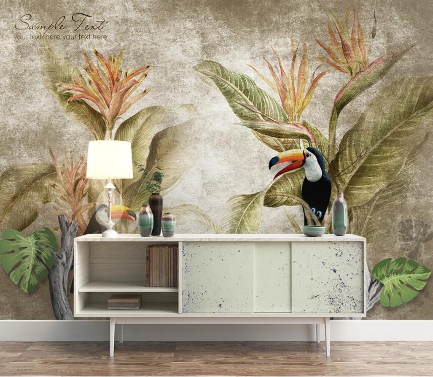 3D Flower Bird 1431 Wall Murals Wallpaper AJ Wallpaper 2