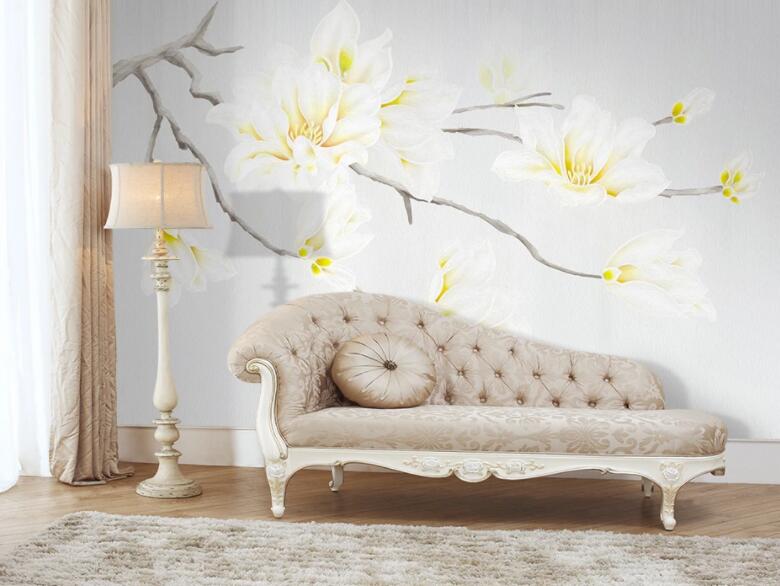 3D White Flowers 1420 Wall Murals Wallpaper AJ Wallpaper 2