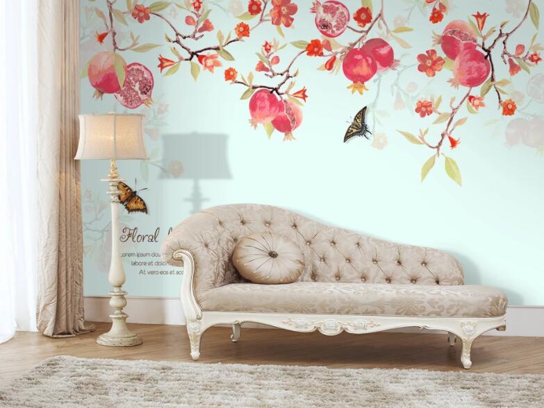 3D Flower Butterfly 1404 Wall Murals Wallpaper AJ Wallpaper 2