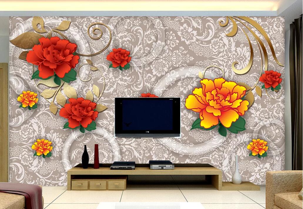 3D Flowers 915 Wall Murals Wallpaper AJ Wallpaper 2