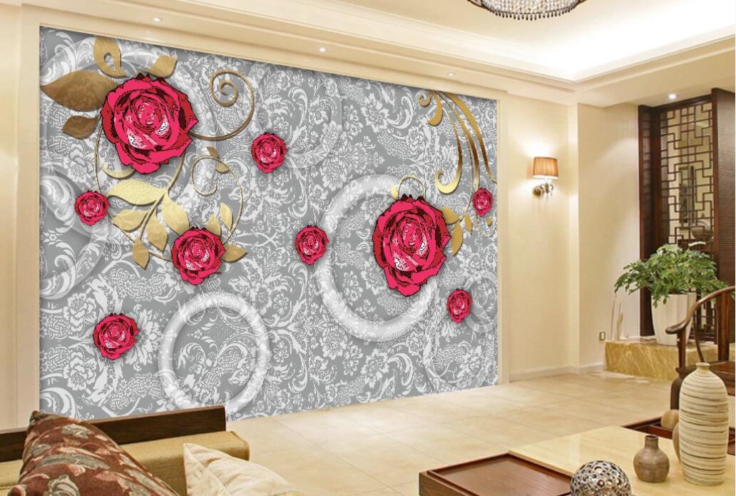 3D Pink Flowers 914 Wall Murals Wallpaper AJ Wallpaper 2