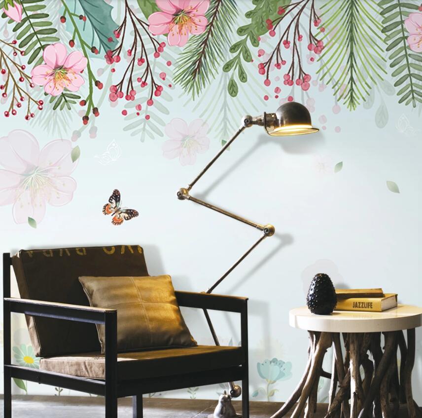 3D Flower Butterfly 1357 Wall Murals Wallpaper AJ Wallpaper 2