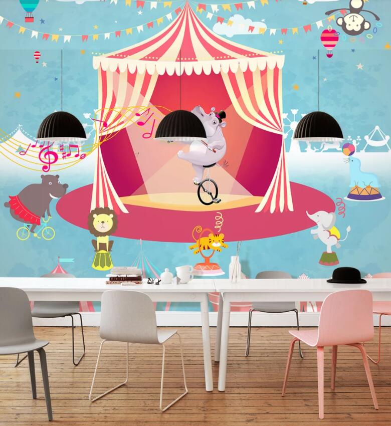 3D Hippo Biking 1356 Wall Murals Wallpaper AJ Wallpaper 2