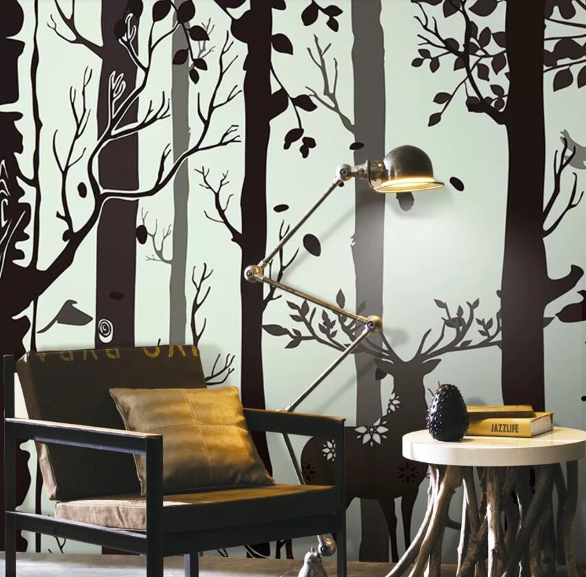 3D Black Tree 1353 Wall Murals Wallpaper AJ Wallpaper 2