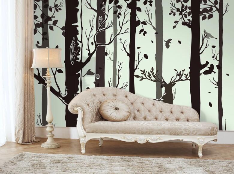3D Black Tree 1353 Wall Murals Wallpaper AJ Wallpaper 2
