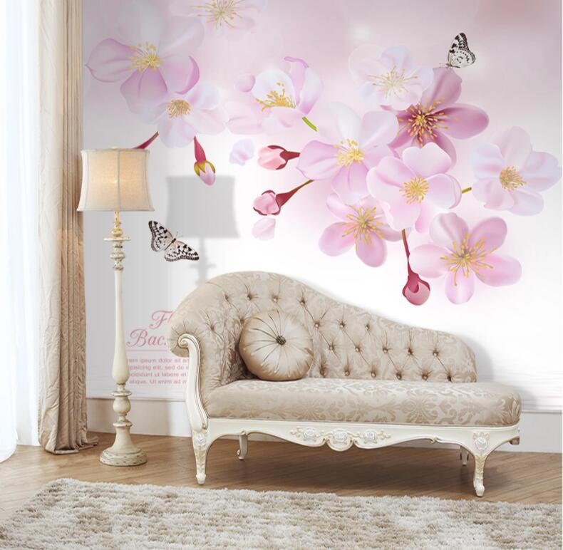 3D Pink Flowers 1350 Wall Murals Wallpaper AJ Wallpaper 2