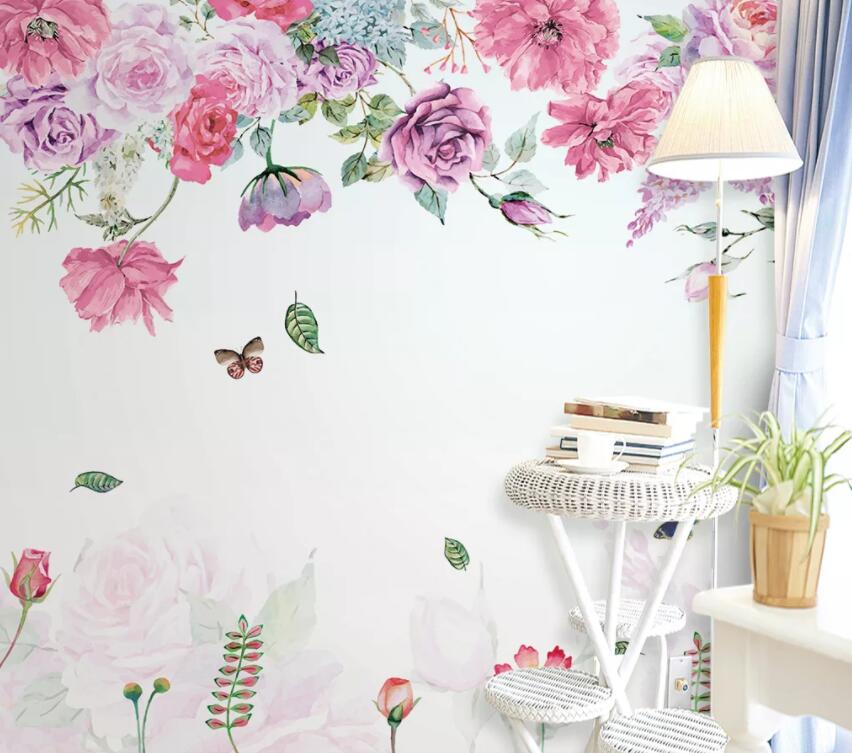 3D Pink Flowers 1351 Wall Murals Wallpaper AJ Wallpaper 2