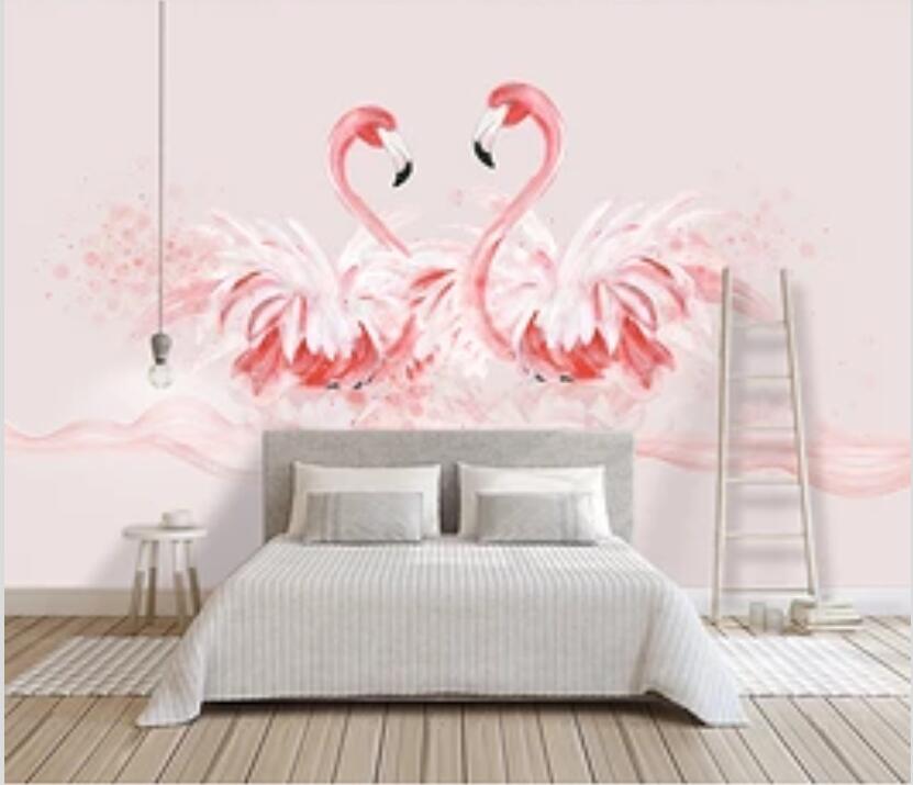 3D Pink Flamingo 1941 Wall Murals Wallpaper AJ Wallpaper 2