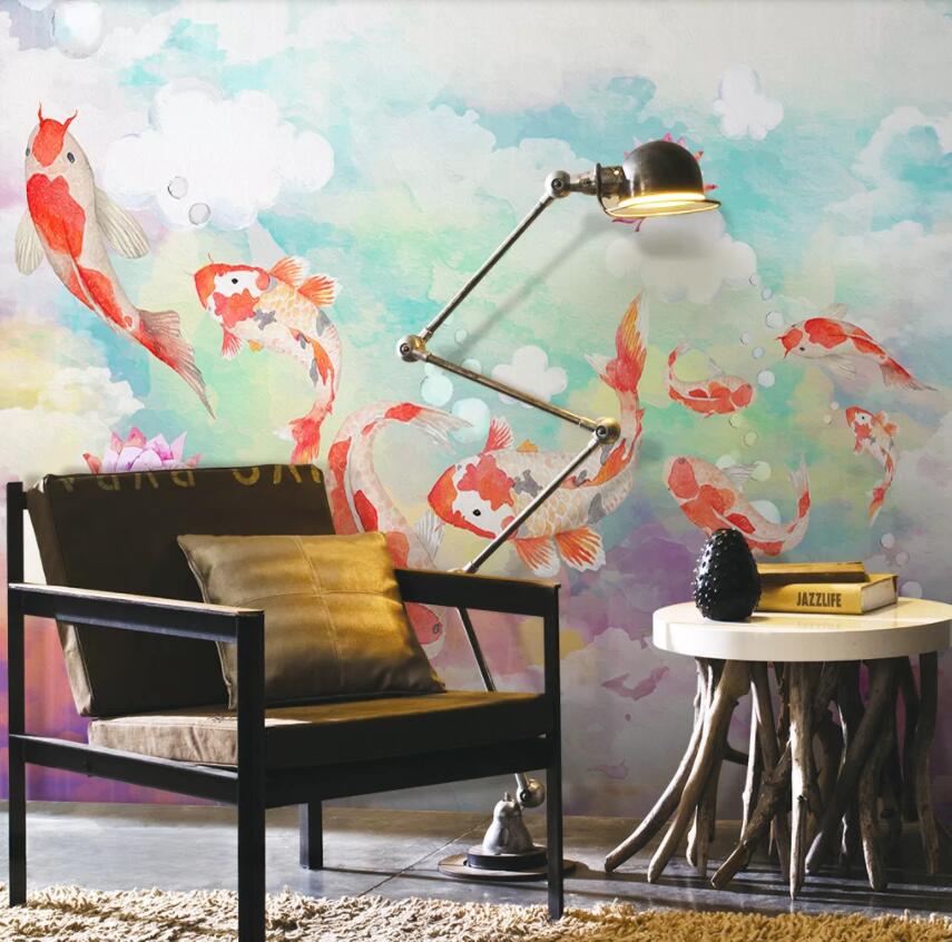 3D Goldfish 1349 Wall Murals Wallpaper AJ Wallpaper 2