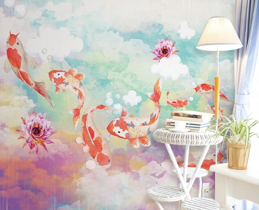 3D Goldfish 1349 Wall Murals Wallpaper AJ Wallpaper 2