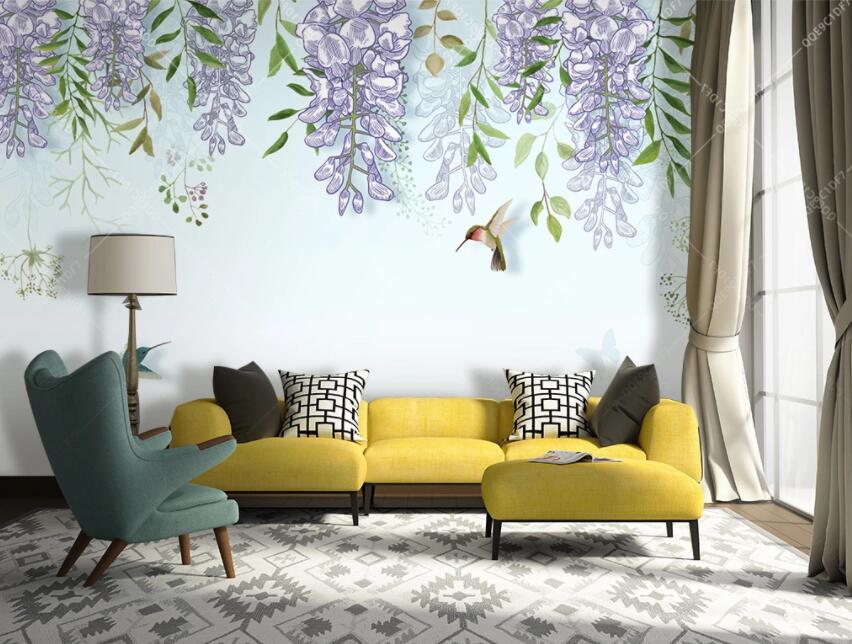 3D Flower Bird 1328 Wall Murals Wallpaper AJ Wallpaper 2