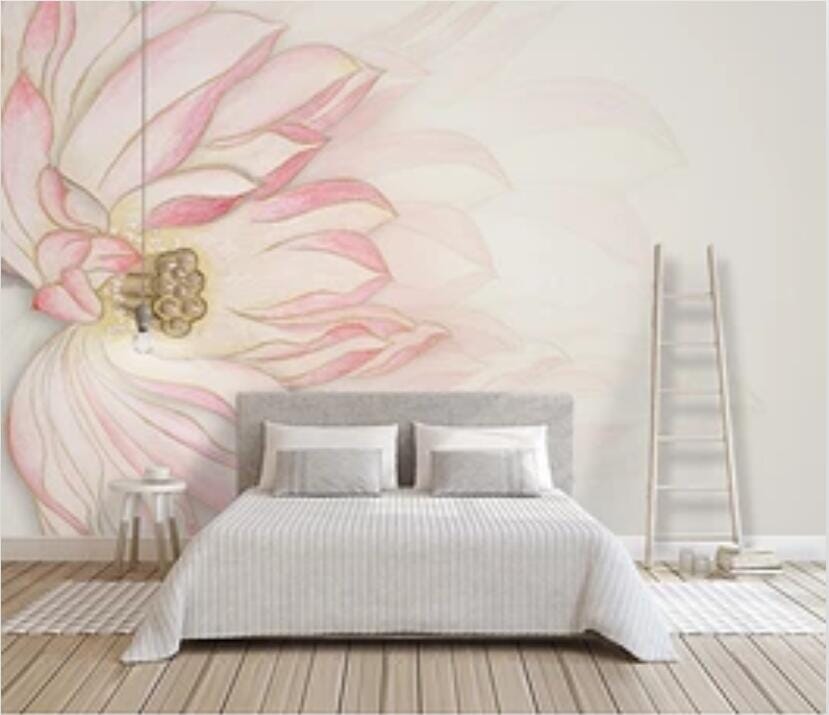 3D Pink Lotus 2858 Wall Murals Wallpaper AJ Wallpaper 2