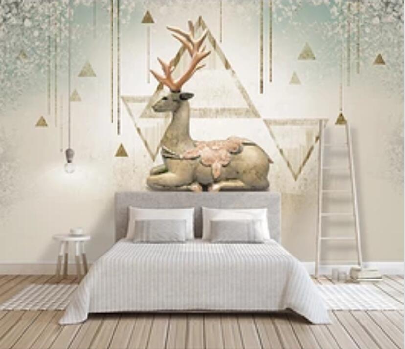 3D Deer Squatting 1845 Wall Murals Wallpaper AJ Wallpaper 2
