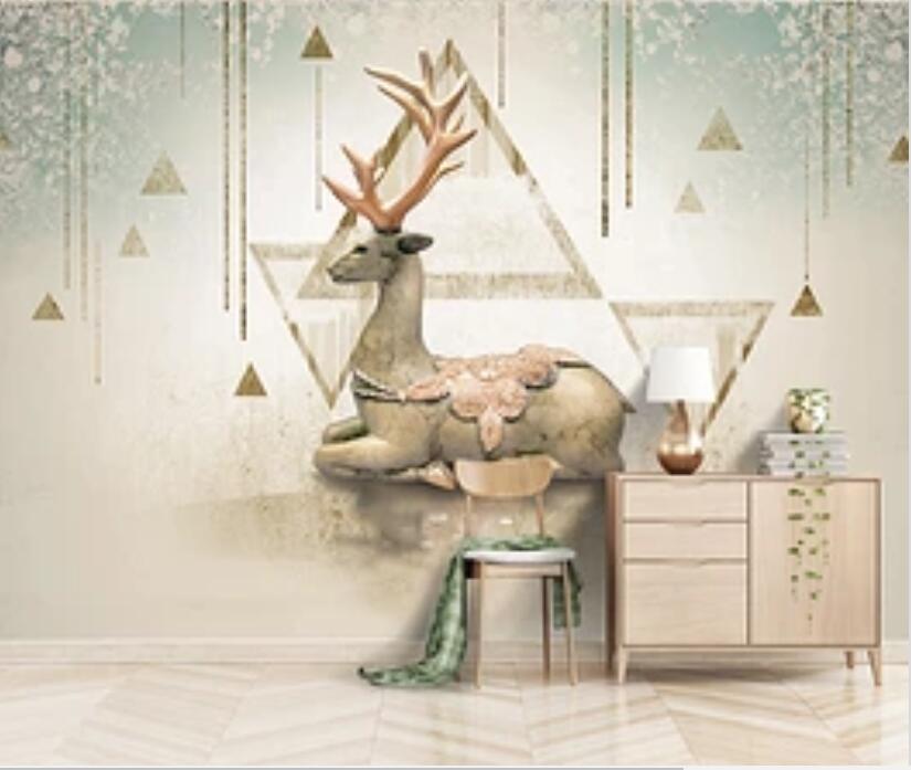 3D Deer Squatting 1845 Wall Murals Wallpaper AJ Wallpaper 2