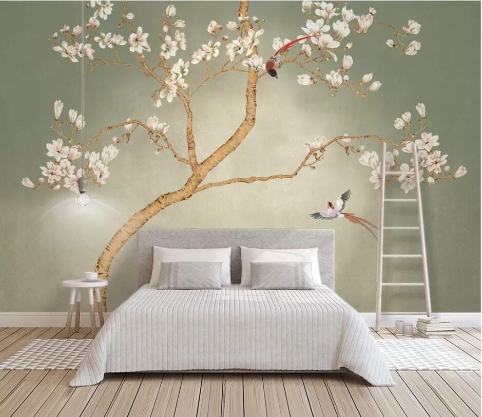 3D Flower Magpie 2572 Wall Murals Wallpaper AJ Wallpaper 2
