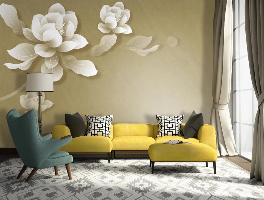 3D White Petals 1287 Wall Murals Wallpaper AJ Wallpaper 2