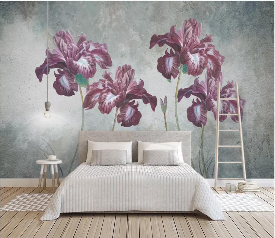 3D Purple Flowers 1536 Wall Murals Wallpaper AJ Wallpaper 2