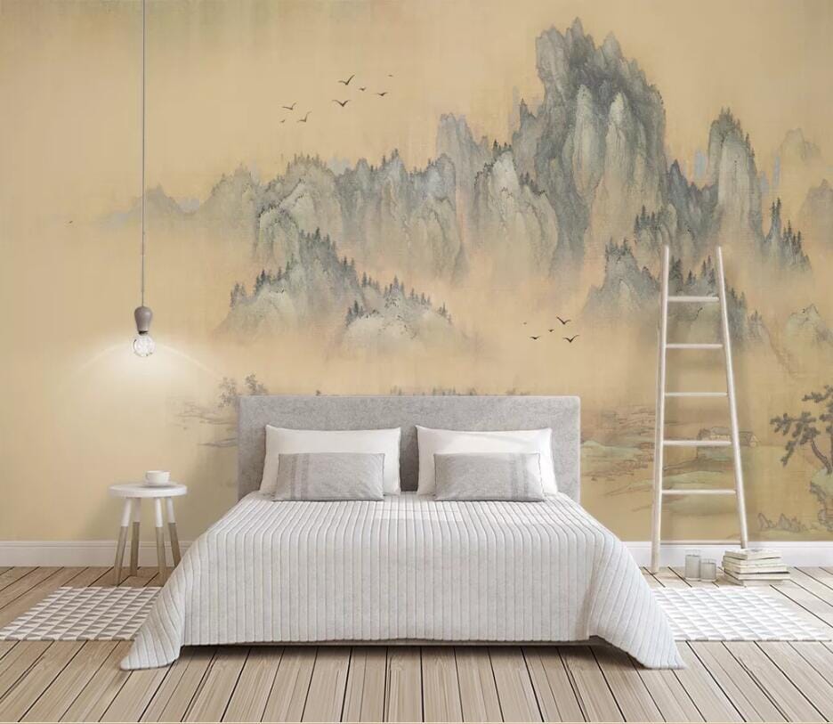 3D Ink Mountain 2556 Wall Murals Wallpaper AJ Wallpaper 2