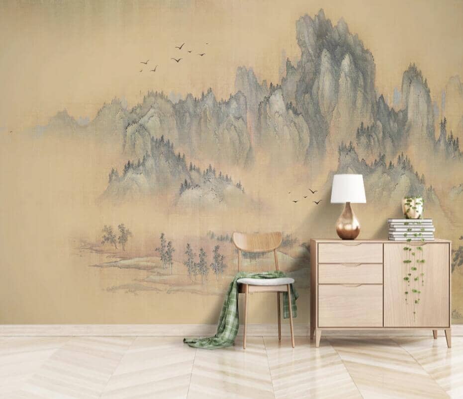 3D Ink Mountain 2556 Wall Murals Wallpaper AJ Wallpaper 2