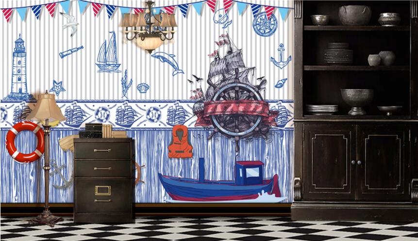 3D Ship 1281 Wall Murals Wallpaper AJ Wallpaper 2