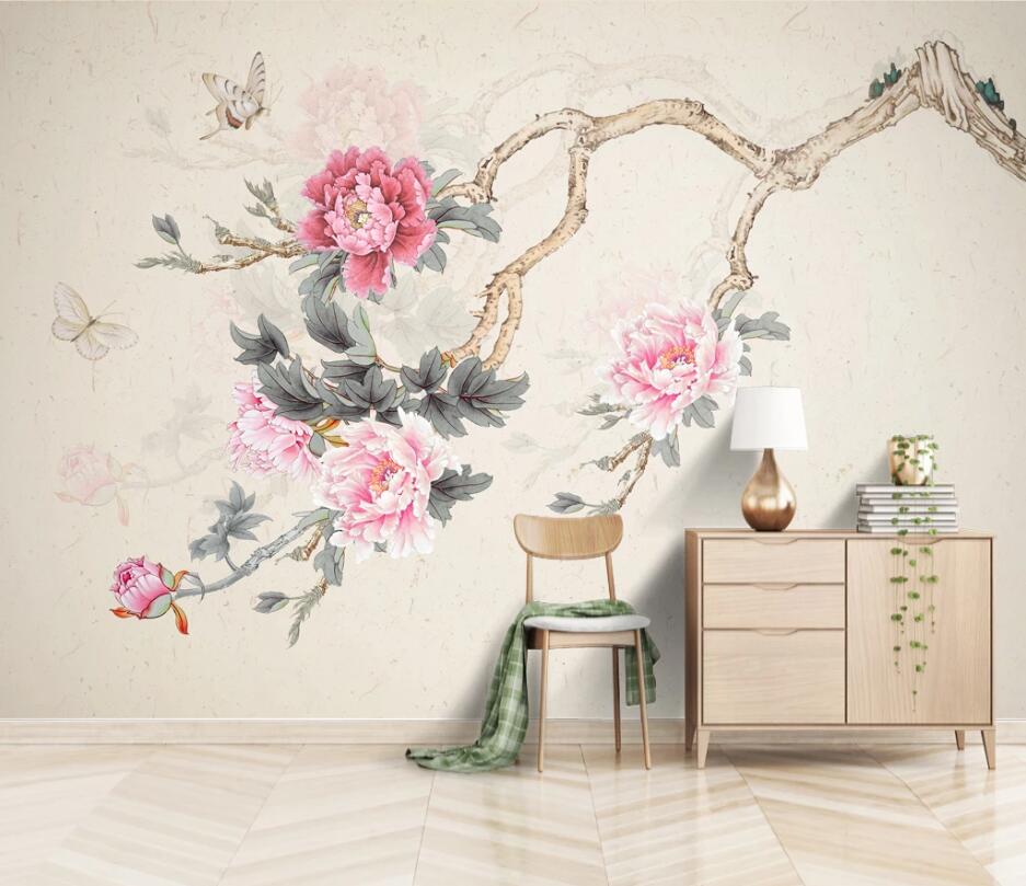 3D Pink Flowers 1233 Wall Murals Wallpaper AJ Wallpaper 2