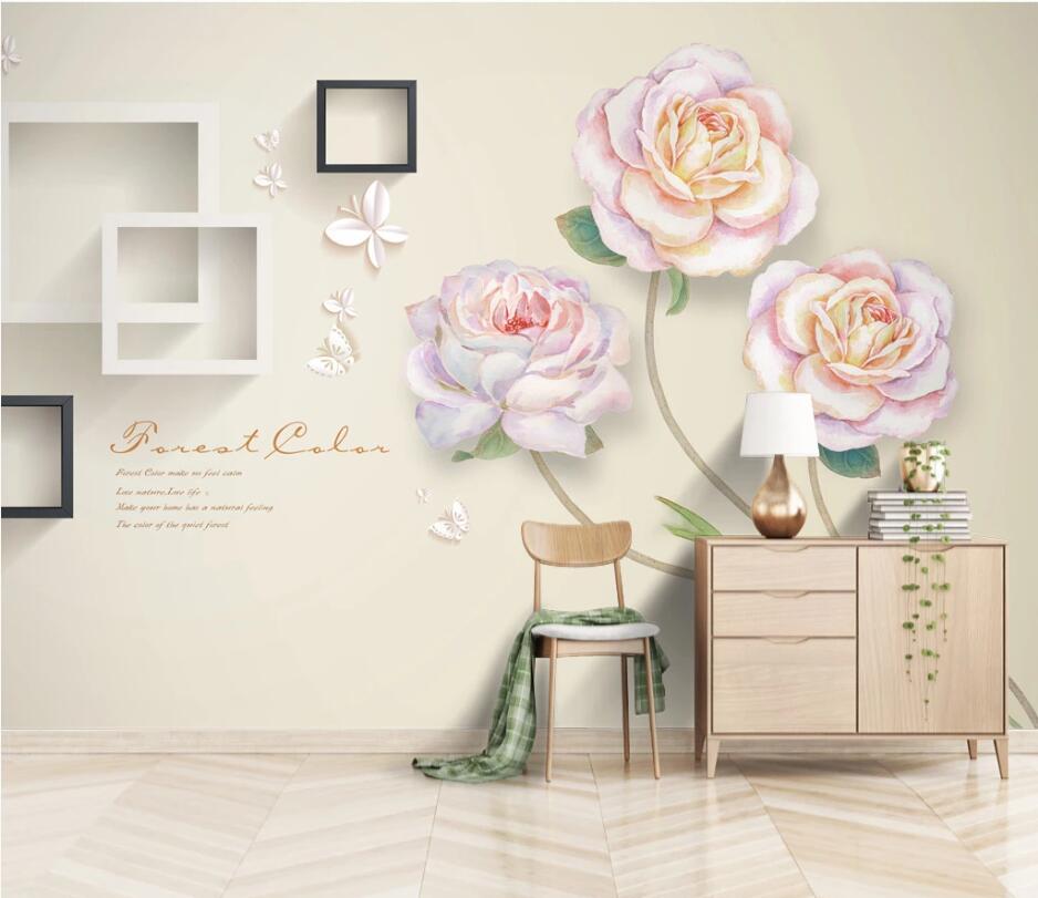 3D Flower Square 1131 Wall Murals Wallpaper AJ Wallpaper 2