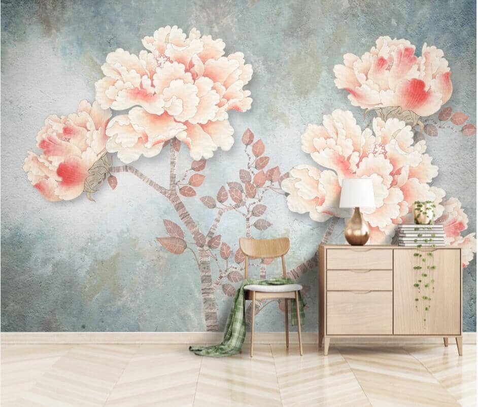 3D Rich Peony 2301 Wall Murals Wallpaper AJ Wallpaper 2