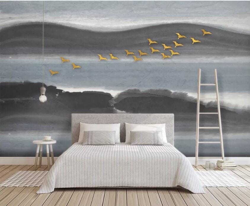 3D Golden Bird 2196 Wall Murals Wallpaper AJ Wallpaper 2