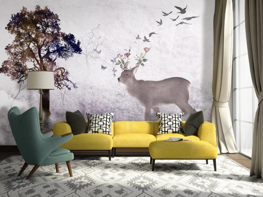 3D Elk Tree 1211 Wall Murals Wallpaper AJ Wallpaper 2