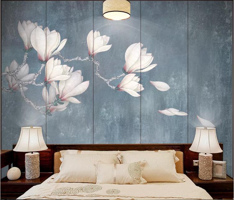 3D White Flowers 850 Wall Murals Wallpaper AJ Wallpaper 2