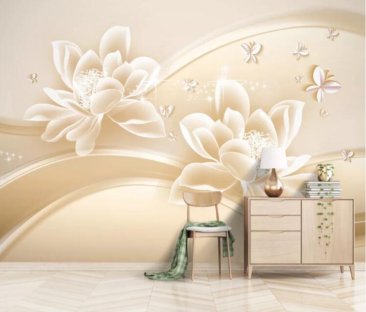 3D Peony Flower 795 Wall Murals Wallpaper AJ Wallpaper 2