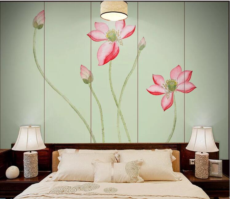 3D Lotus 776 Wall Murals Wallpaper AJ Wallpaper 2
