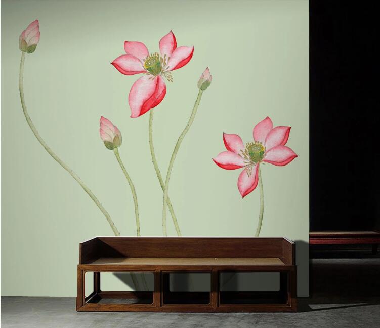 3D Lotus 776 Wall Murals Wallpaper AJ Wallpaper 2