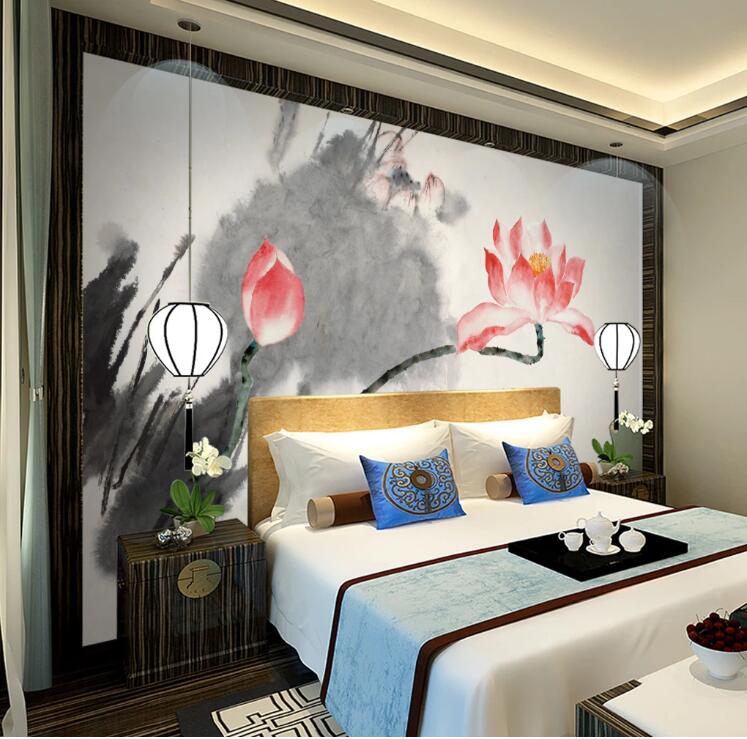 3D Doodle Lotus 757 Wall Murals Wallpaper AJ Wallpaper 2