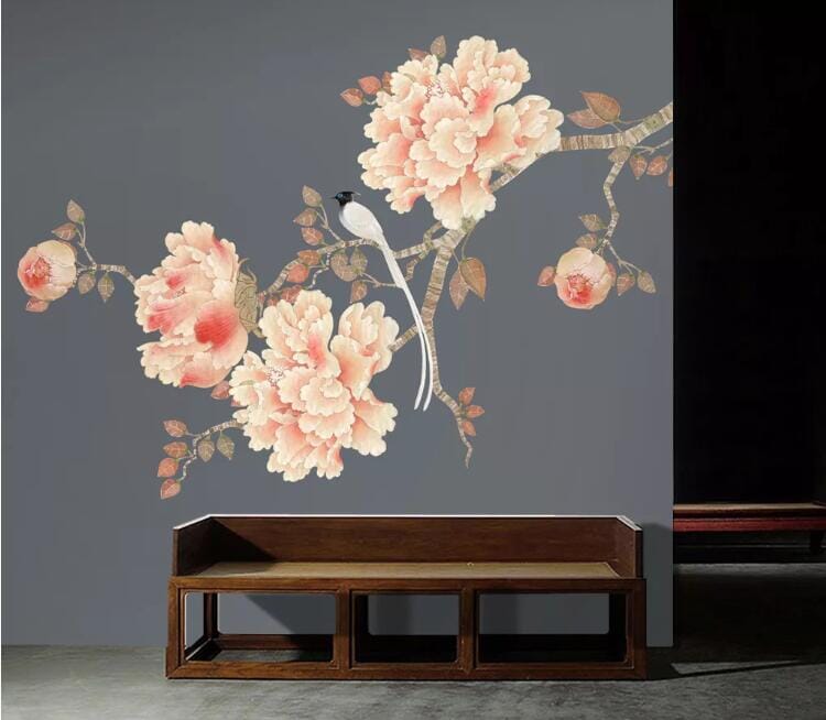 3D Peony Blossom 2141 Wall Murals Wallpaper AJ Wallpaper 2