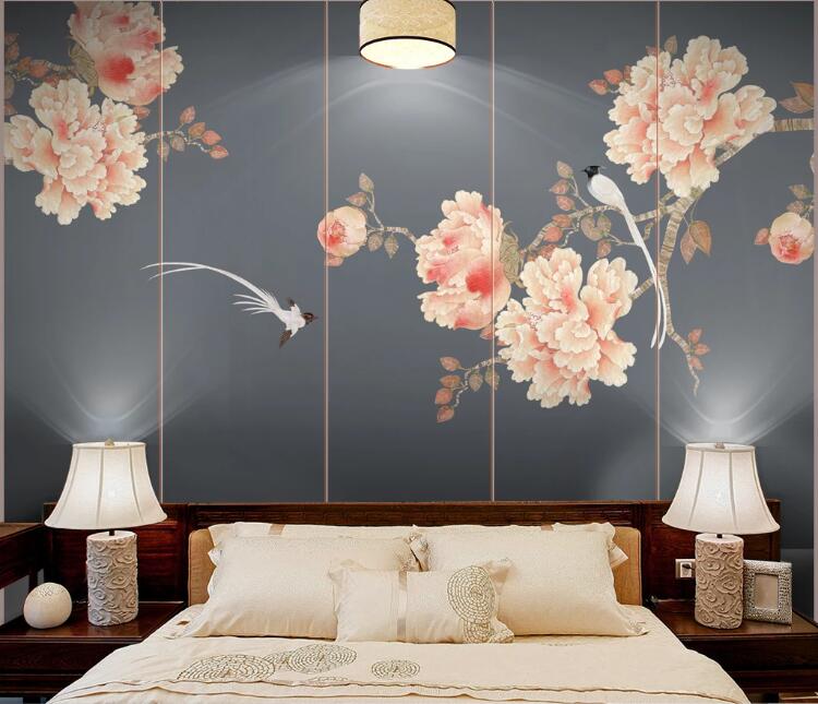 3D Flower Bird 731 Wall Murals Wallpaper AJ Wallpaper 2