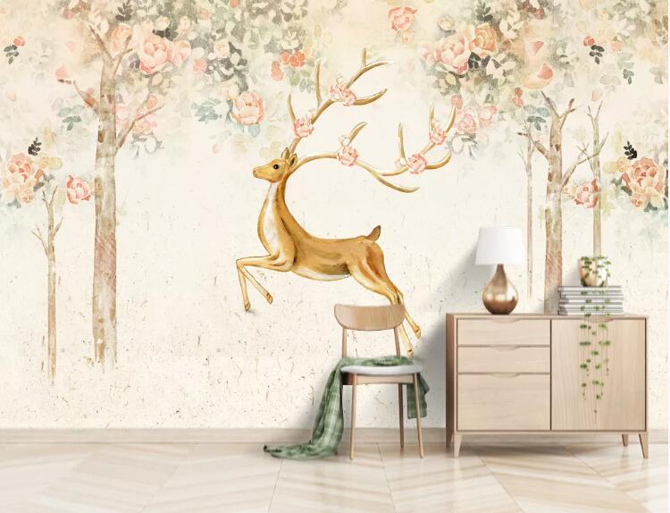 3D Deer Forest 730 Wall Murals Wallpaper AJ Wallpaper 2