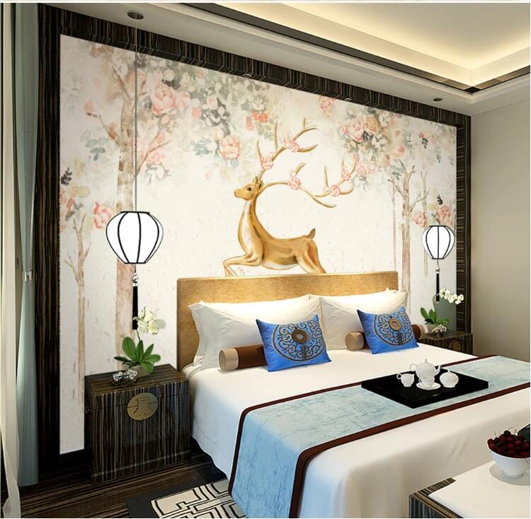 3D Jump Deer 2140 Wall Murals Wallpaper AJ Wallpaper 2
