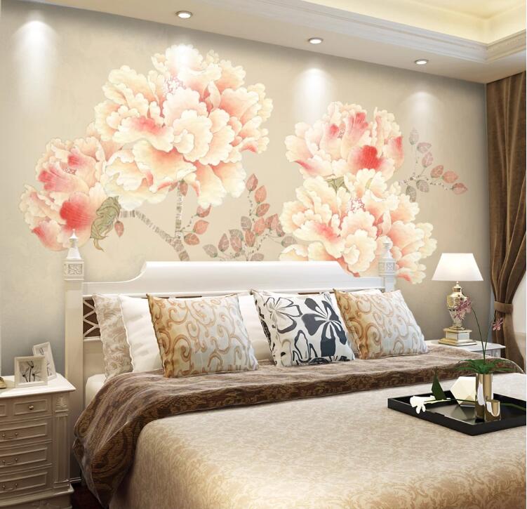 3D Peony Flower 721 Wall Murals Wallpaper AJ Wallpaper 2