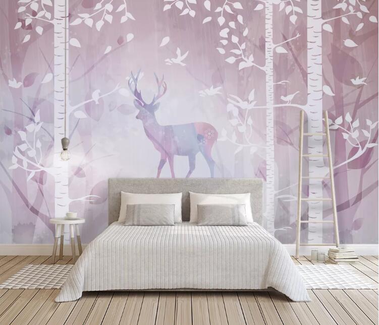 3D Deer Forest 715 Wall Murals Wallpaper AJ Wallpaper 2