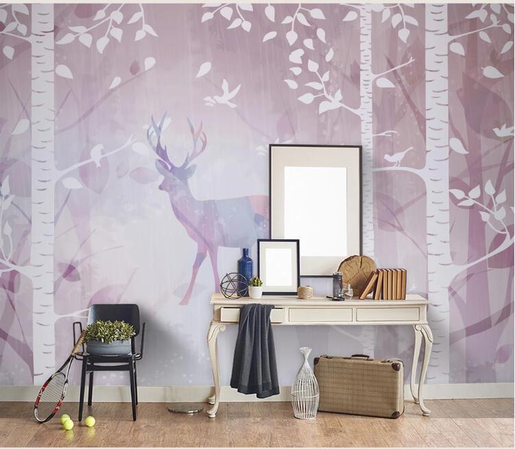 3D Deer Forest 715 Wall Murals Wallpaper AJ Wallpaper 2
