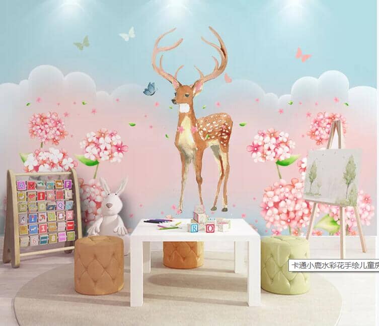 3D Fallow Deer Forest 2122 Wall Murals Wallpaper AJ Wallpaper 2