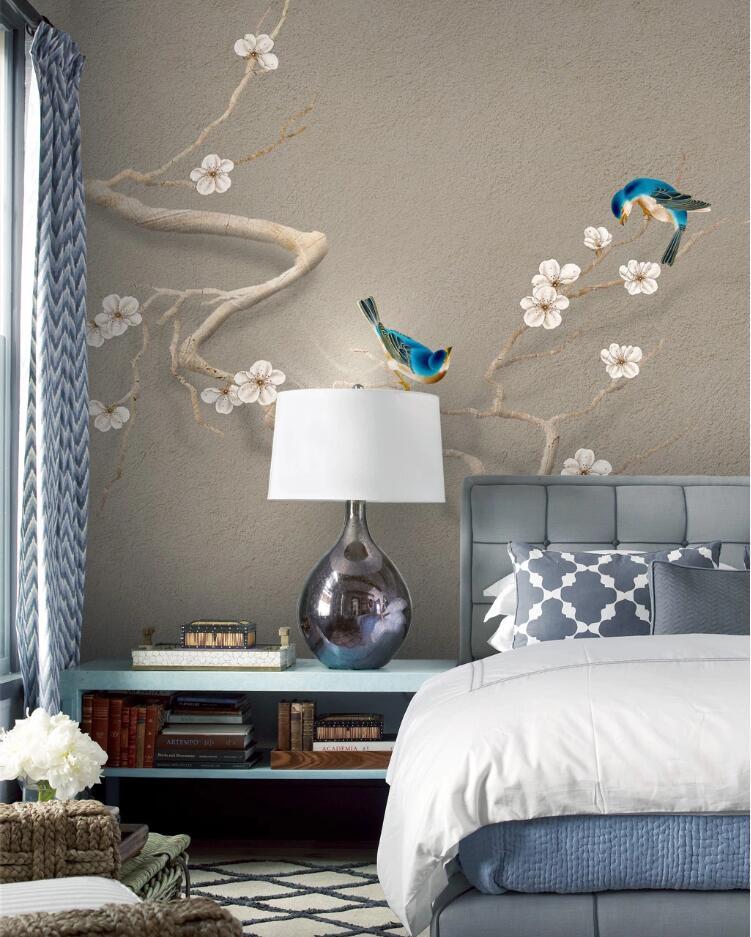 3D Bird Flower 705 Wall Murals Wallpaper AJ Wallpaper 2