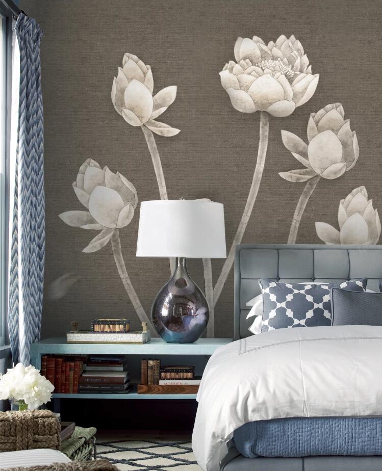 3D Lotus 667 Wall Murals Wallpaper AJ Wallpaper 2