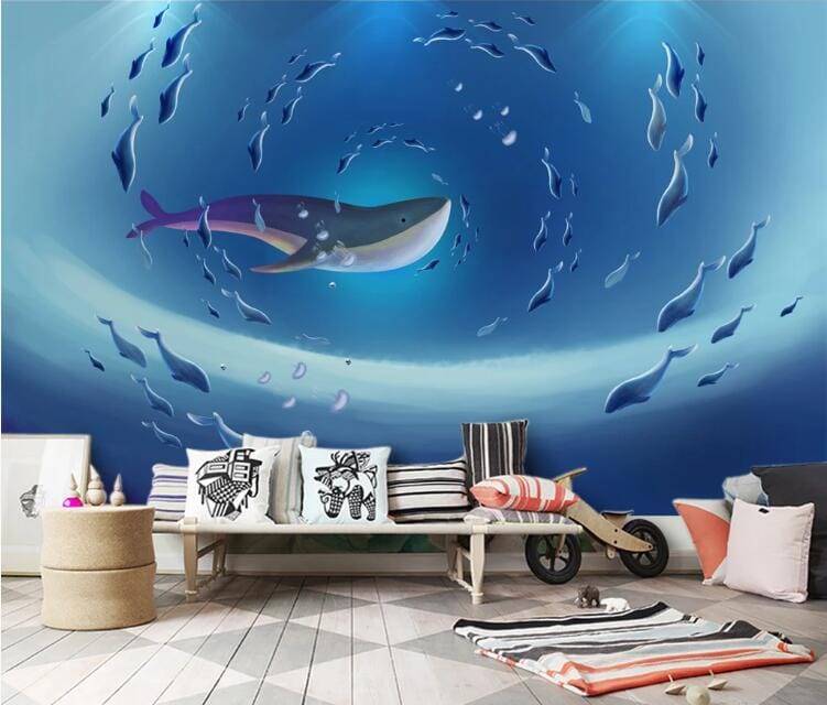 3D Big Whale 1979 Wall Murals Wallpaper AJ Wallpaper 2