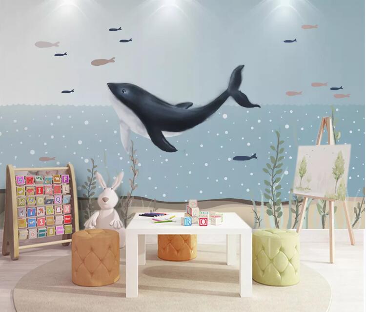 3D Deep Sea Whale 655 Wall Murals Wallpaper AJ Wallpaper 2