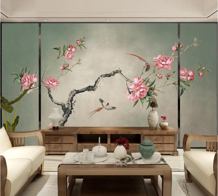 3D Pink Flowers 591 Wall Murals Wallpaper AJ Wallpaper 2